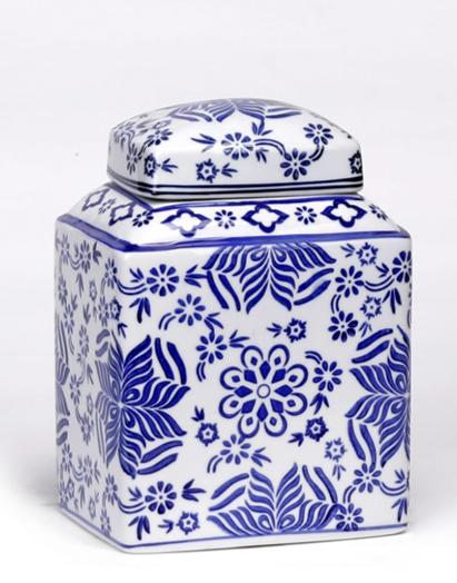 Geometrical Floral Tea Jar