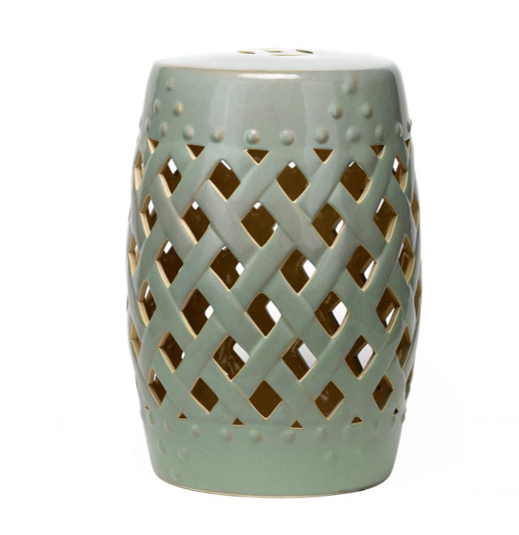 Ceramic Pierced Lattice Garden Stool