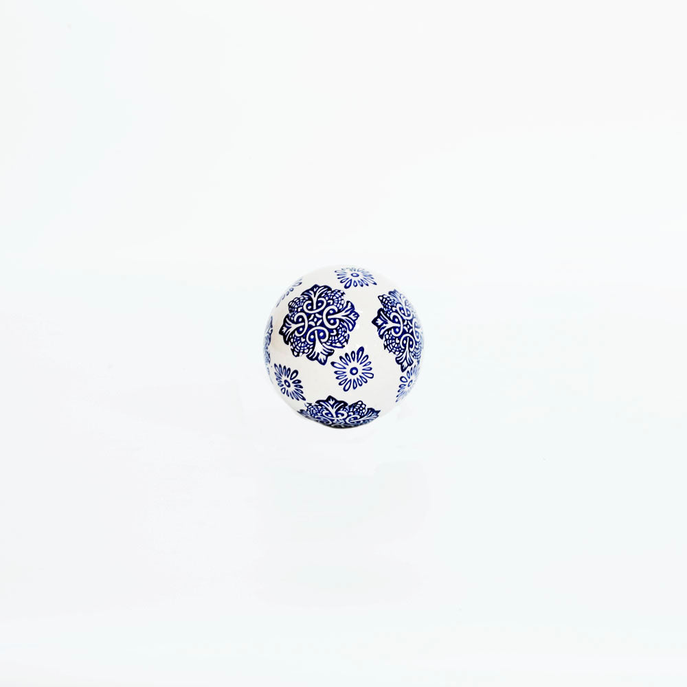 Porcelain Blue and White Floral Orb