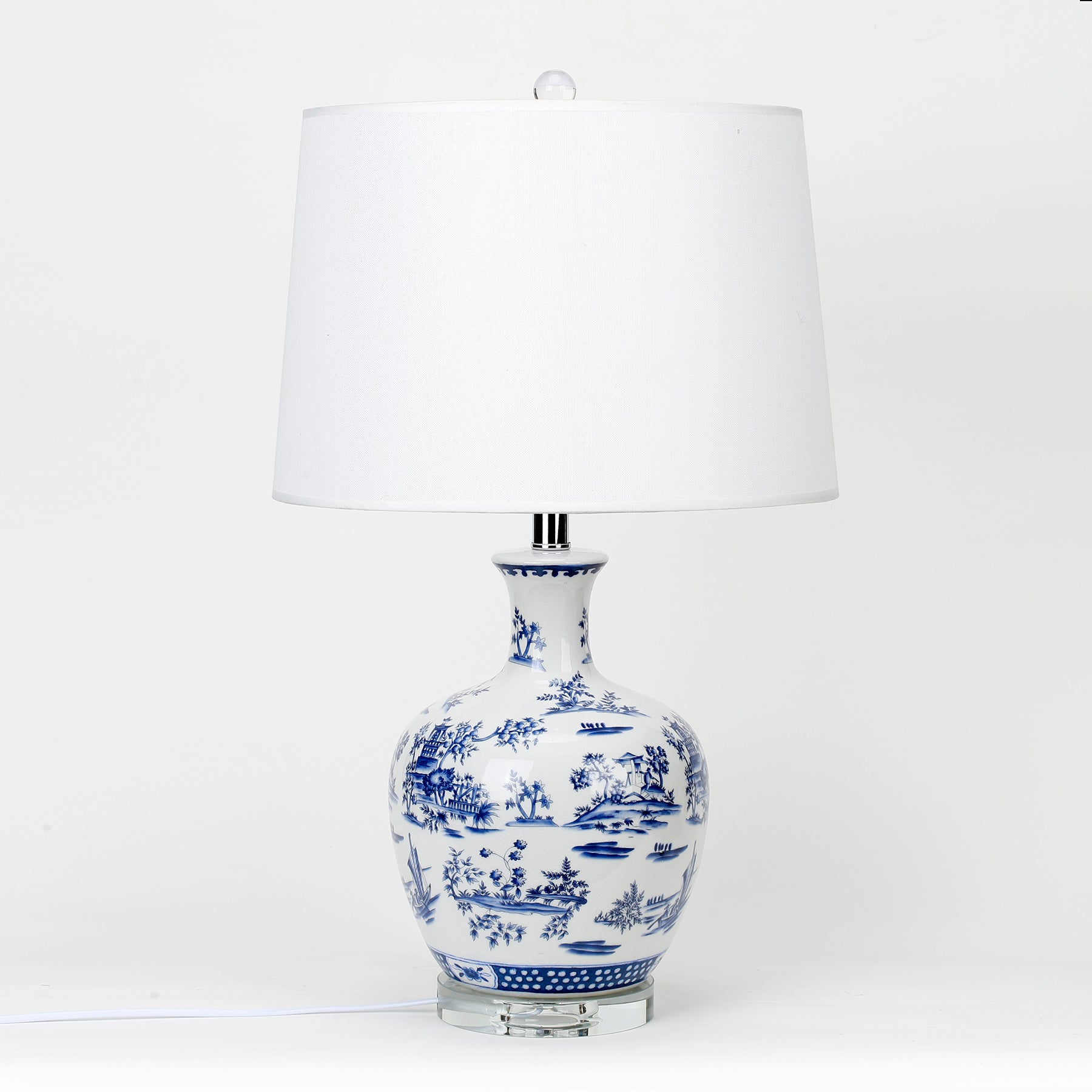 68 cm H Porcelain Blue and White Chinese Style Table Lamp