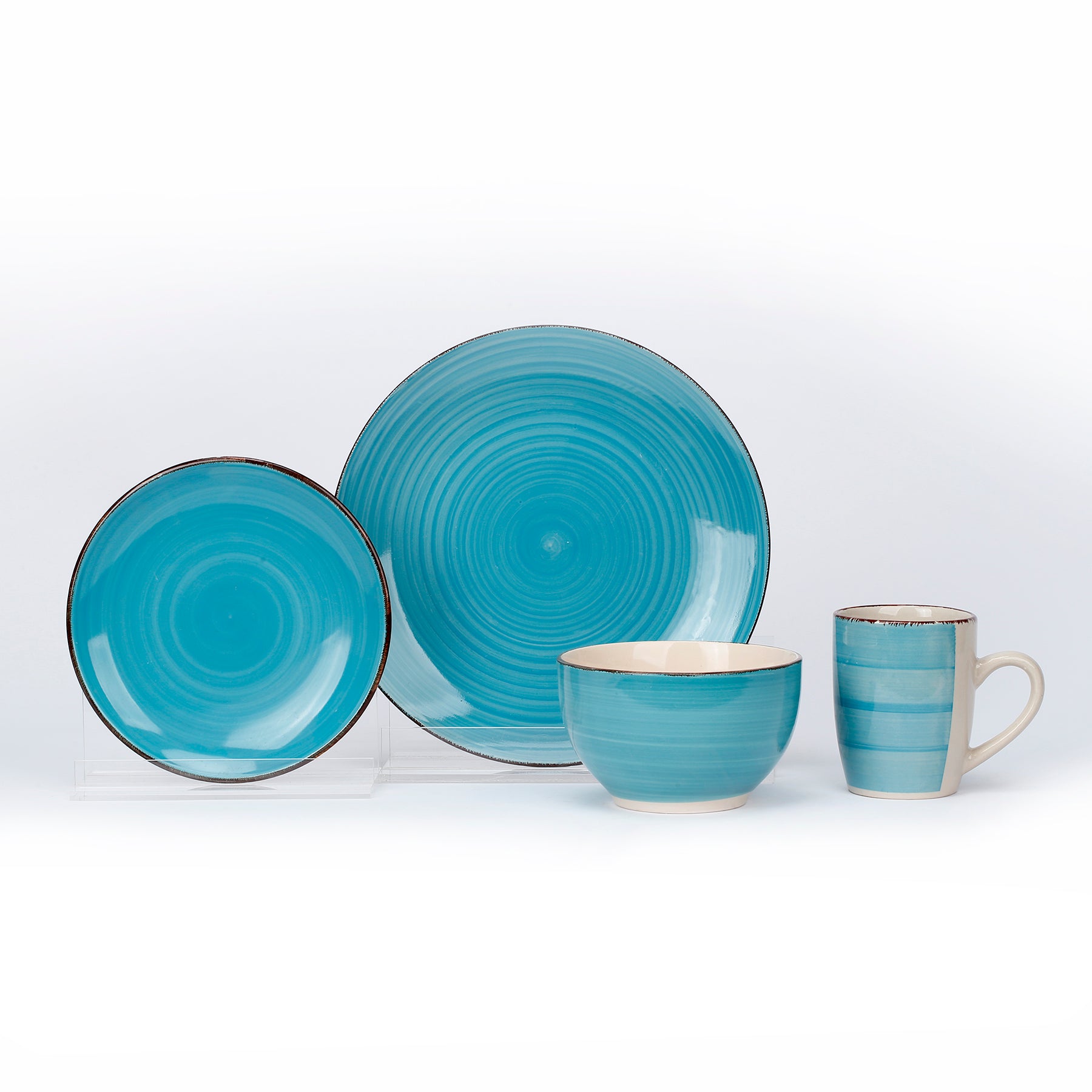 Ceramic Blue White Dinnerware set of 4pcs / Total 16 pcs for 4 people