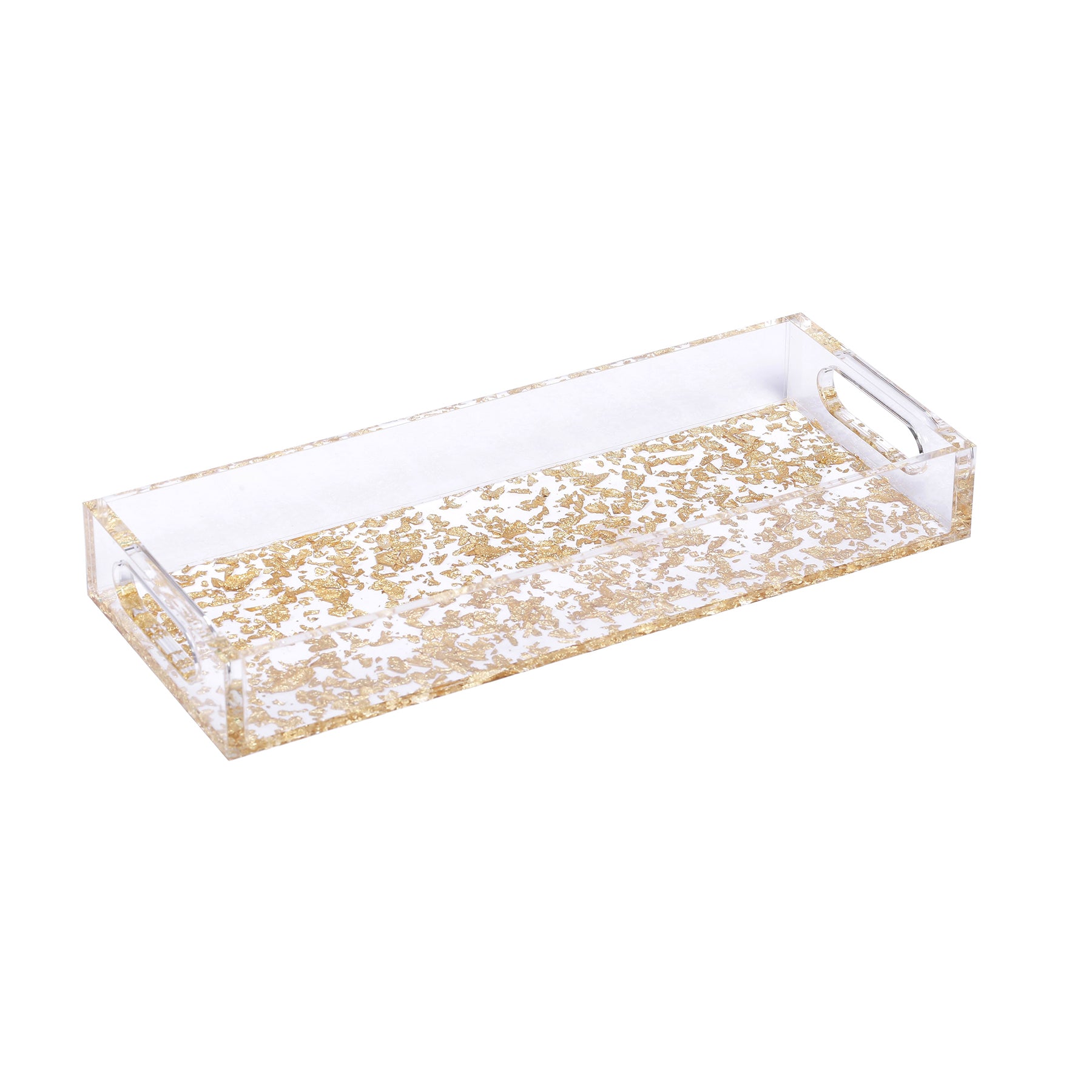 Acrylic Tray Embellished with Gold Accent SEMK HOME Decor Acrylic Tray Embellished with Gold Accent SEMK HOME Decor
