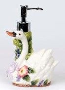 Dolomite Swan with Flowers Soap Dispenser