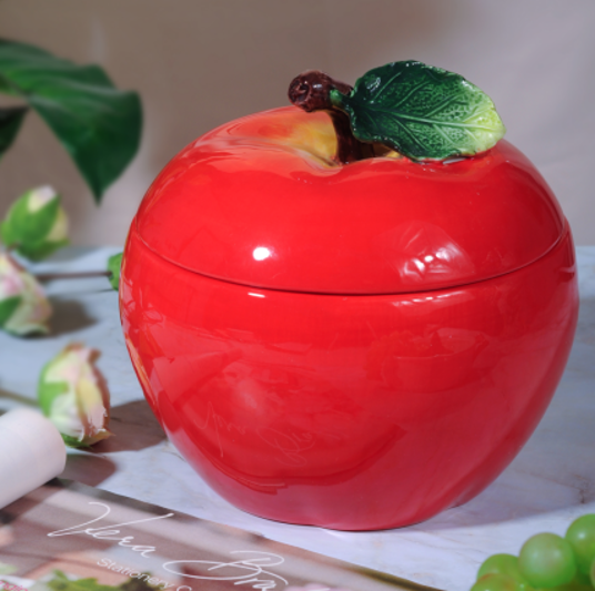 Apple Cookie Jars 8.7"H & 7.25"H Set of 2