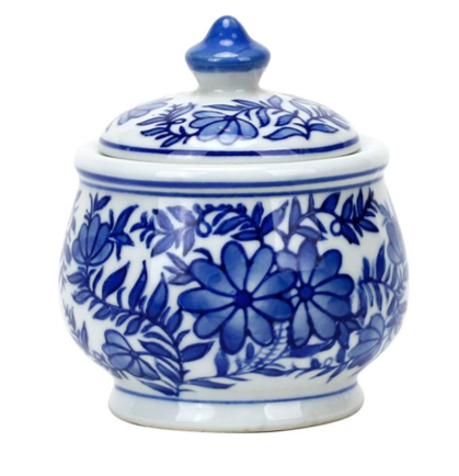 Porcelain Blue and White Floral Ginger Jar