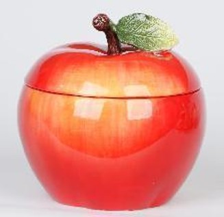 Apple Cookie Jars 8.7"H & 7.25"H Set of 2