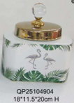 Ceramic Jars with Crystal Tops