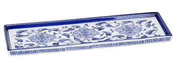 Porcelain Blue and White Floral Tray