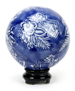 Porcelain Blue and White Floral Orb