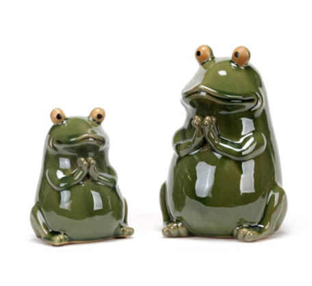 Ceramic Frogs Figurine Set of 2