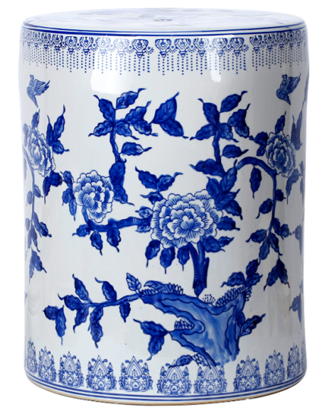 Porcelain Blue and White Garden Stool