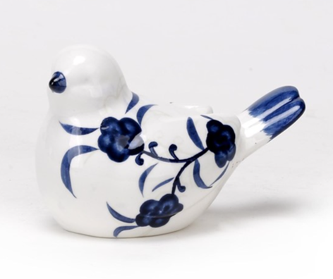 Ceramic White and Blue Bird