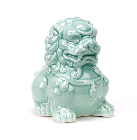 Ceramic Blue Foo Lion Figurine