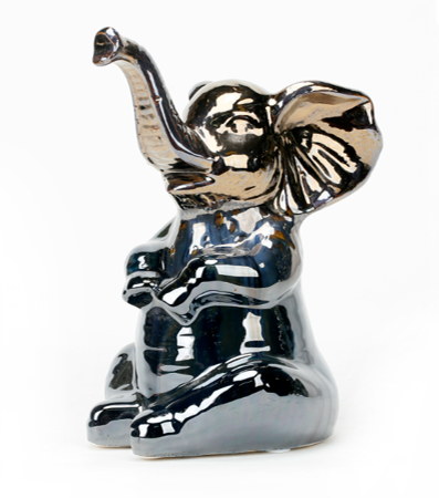 Ceramic Metallic Elephant Figurine