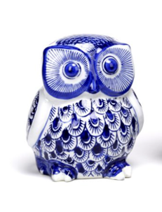 Porcelain Blue and White Owl