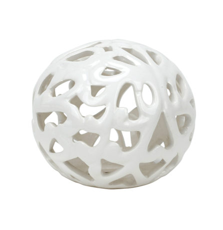 Ceramic White Pierced Orb