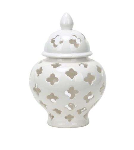 Ceramic White Pierced Jars Set 2