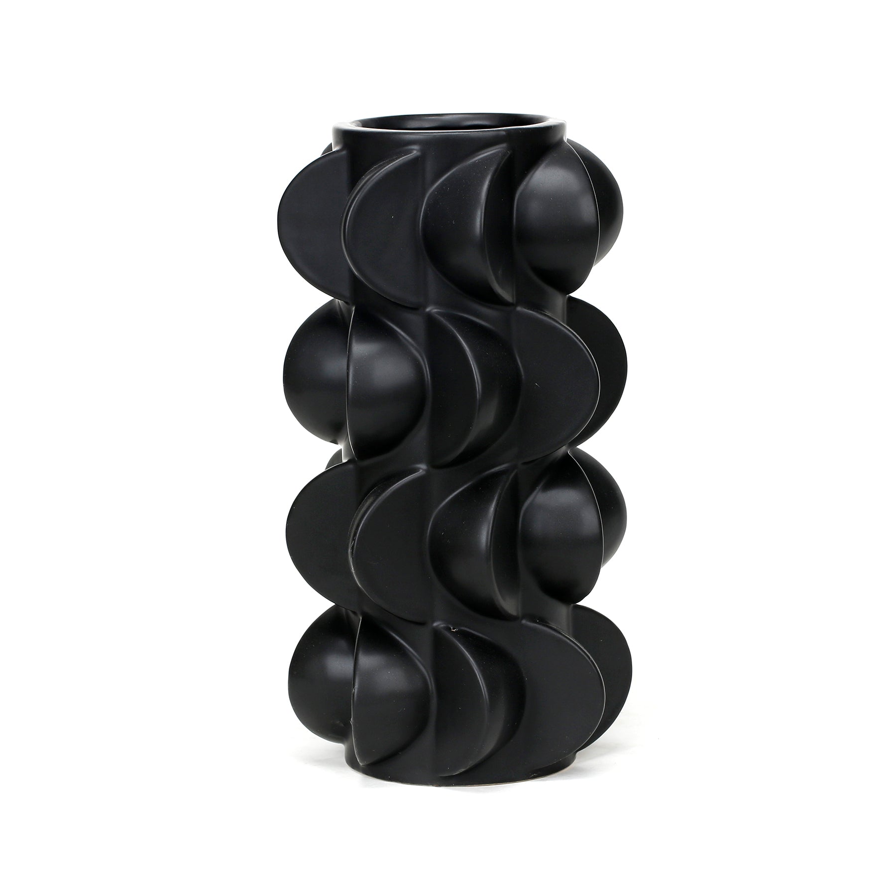 Ceramic Modern Geo Facet Ceramic Black Vase