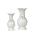Ceramic White Floral Vases Set 2