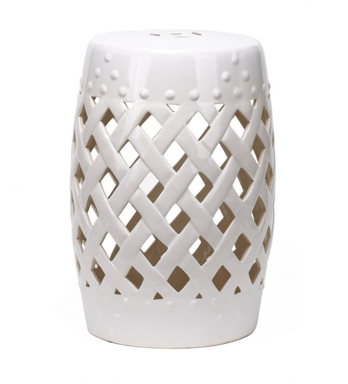 Ceramic Pierced Lattice Garden Stool