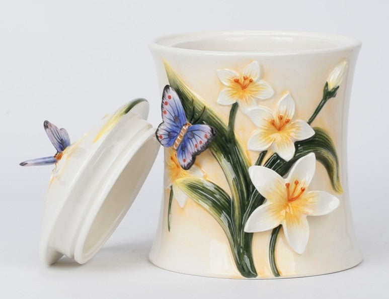 White LILLY 8”H CANISTER