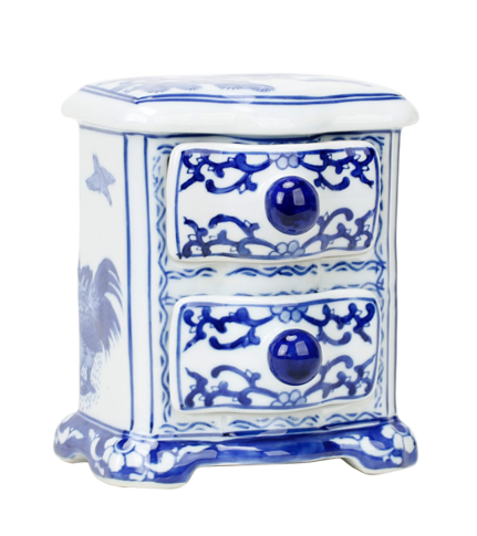 Porcelain Blue and White Two Layers Drawer Jewellry Box