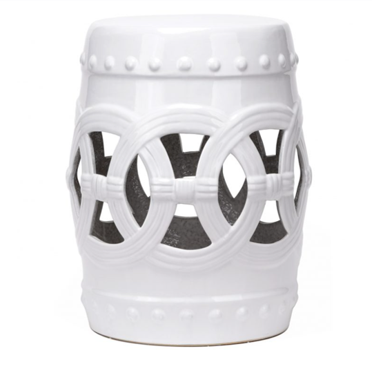 Ceramic Pierced Coins Garden Stool