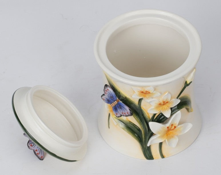 White LILLY 8”H CANISTER