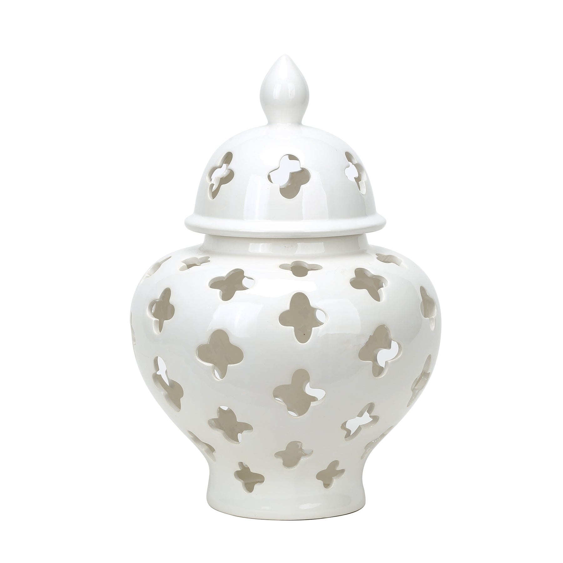 Ceramic White Pierced Jars Set 2