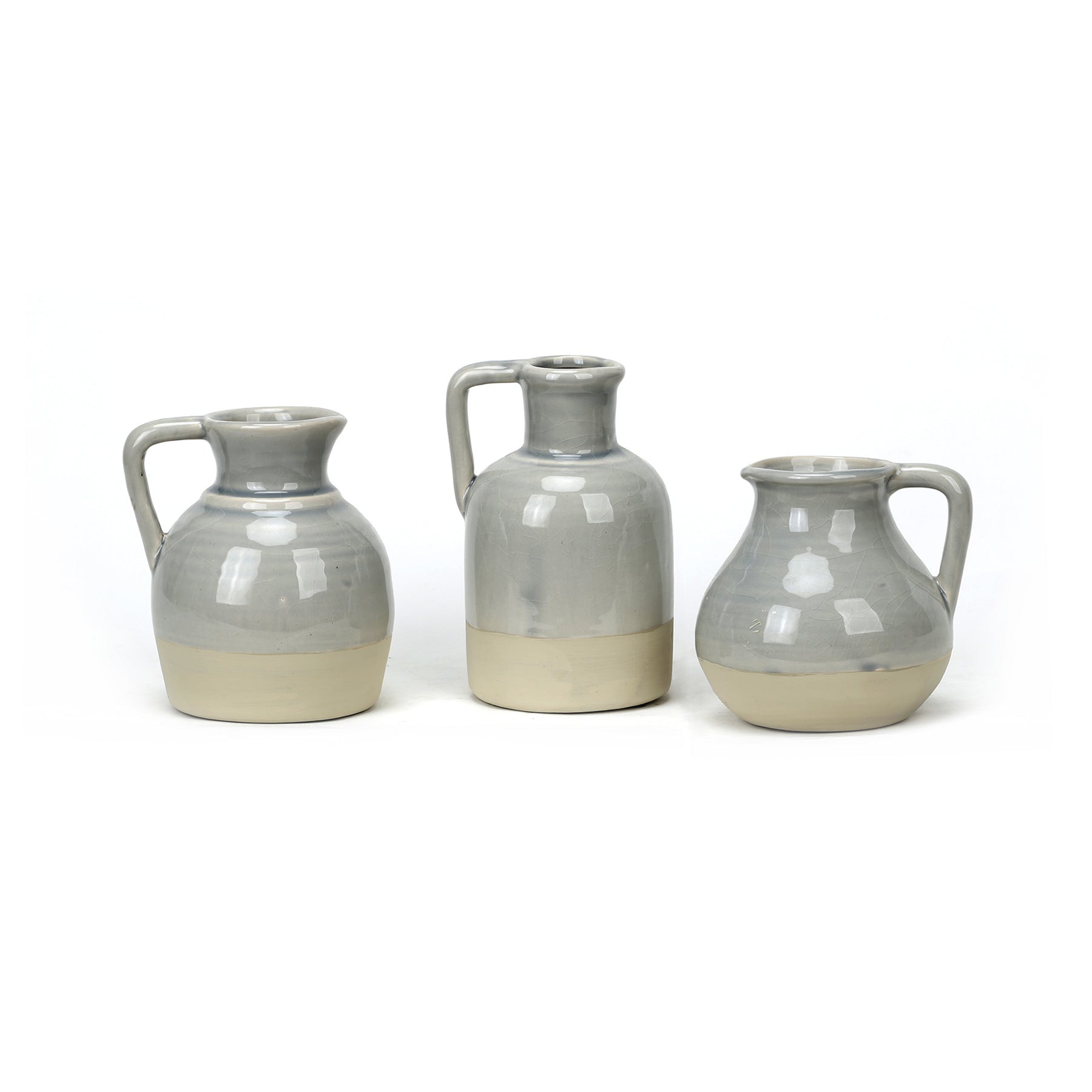 Ceramic Gray Vases set of 3pcs