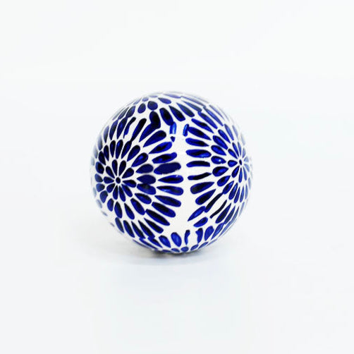 Porcelain Blue and White Floral Orb