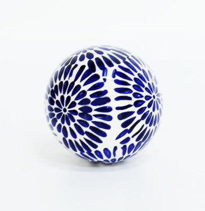 Porcelain Blue and White Floral Orb