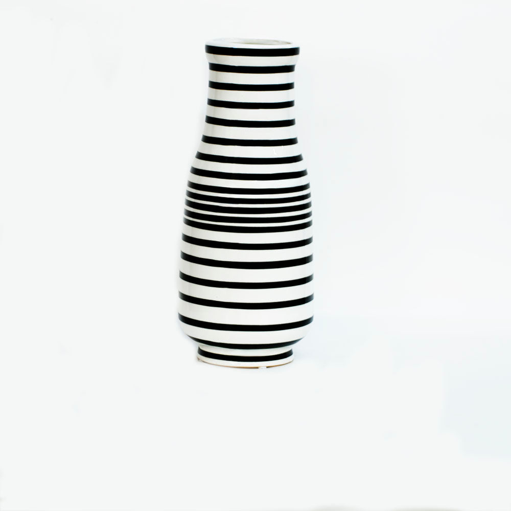 Ceramic White and Black Vase S