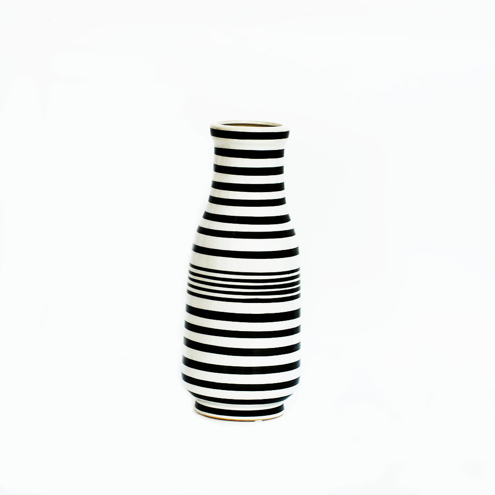 Ceramic White and Black Vase L
