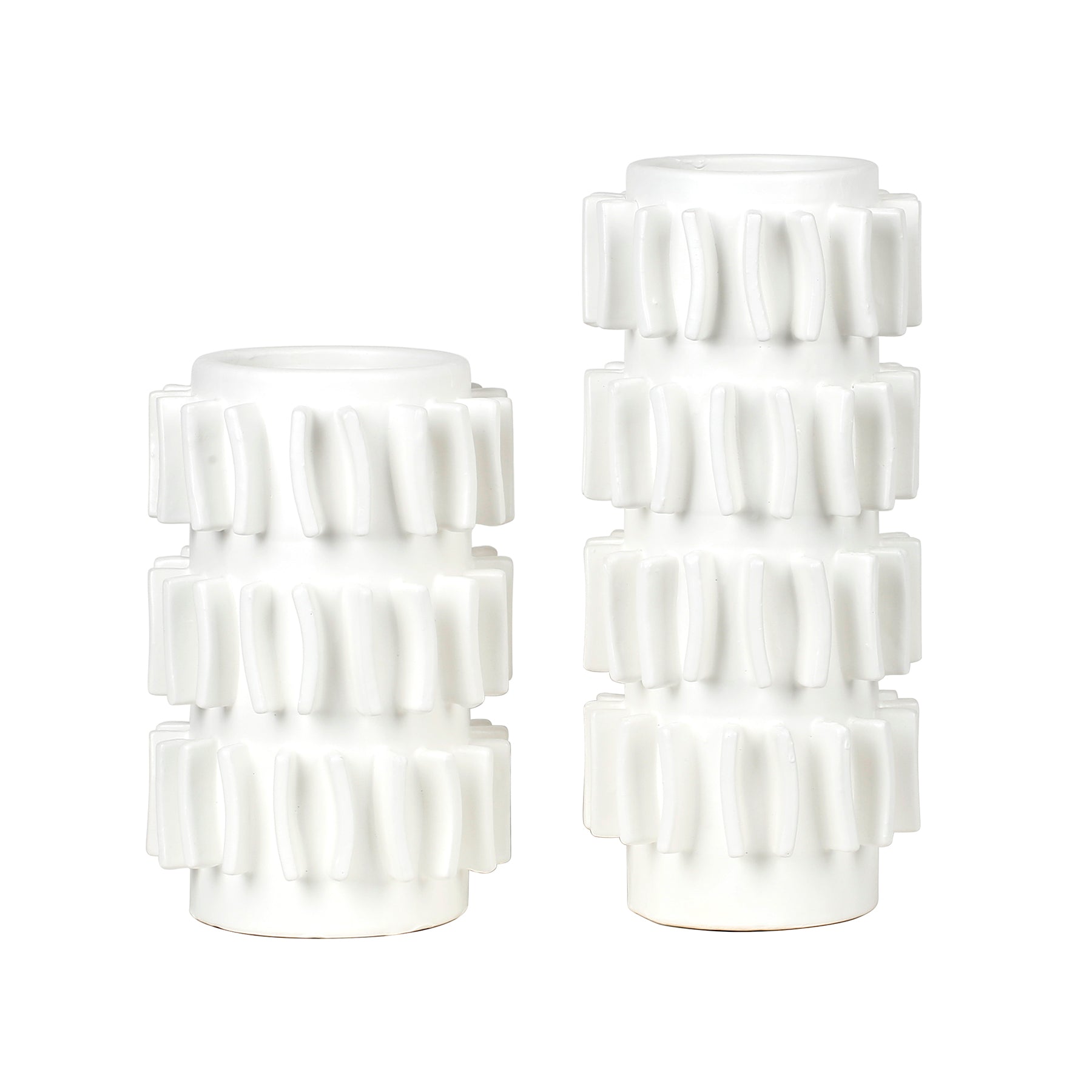 Ceramic White Hand Made Vase set of 2