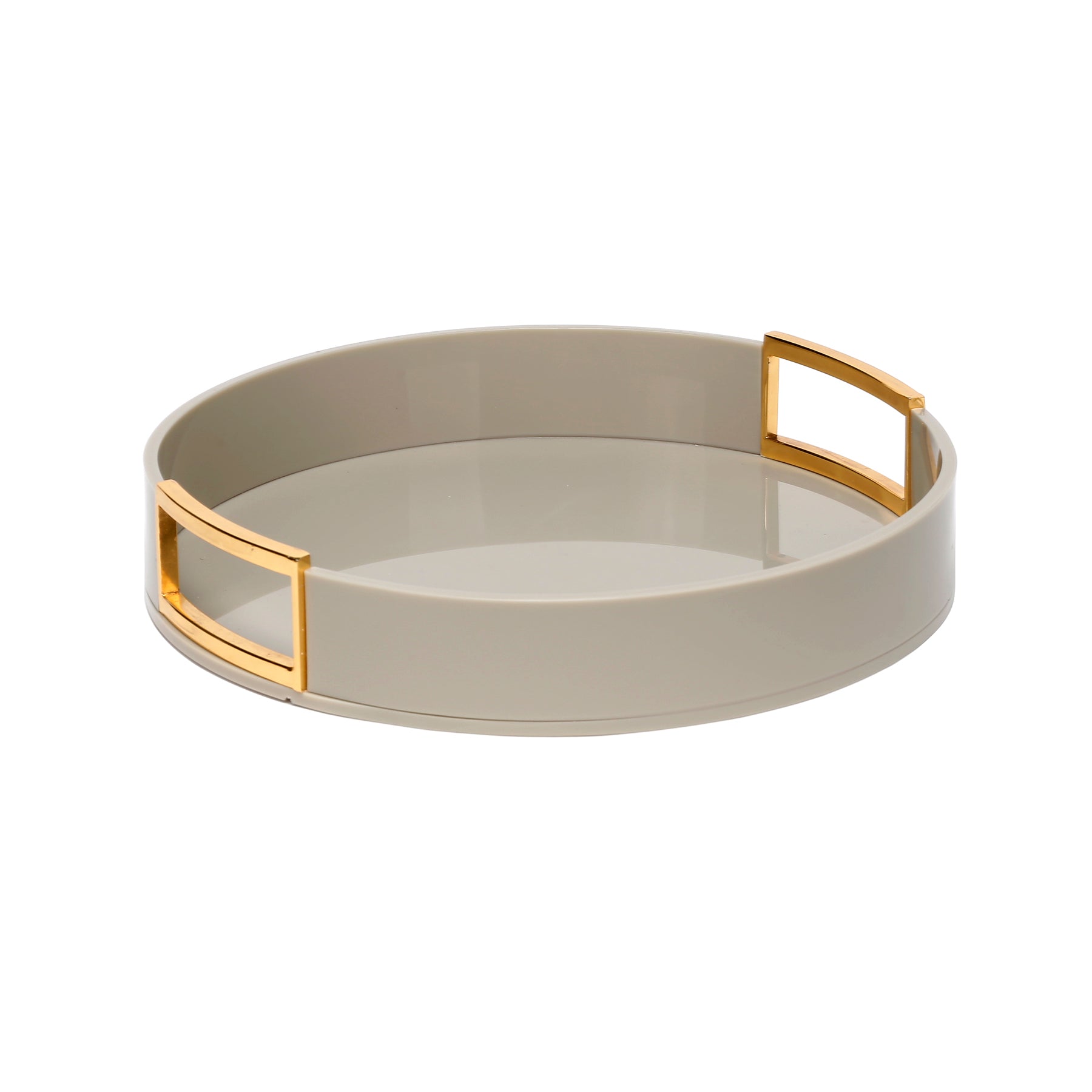 Acrylic Tray with Metal Plated Handle