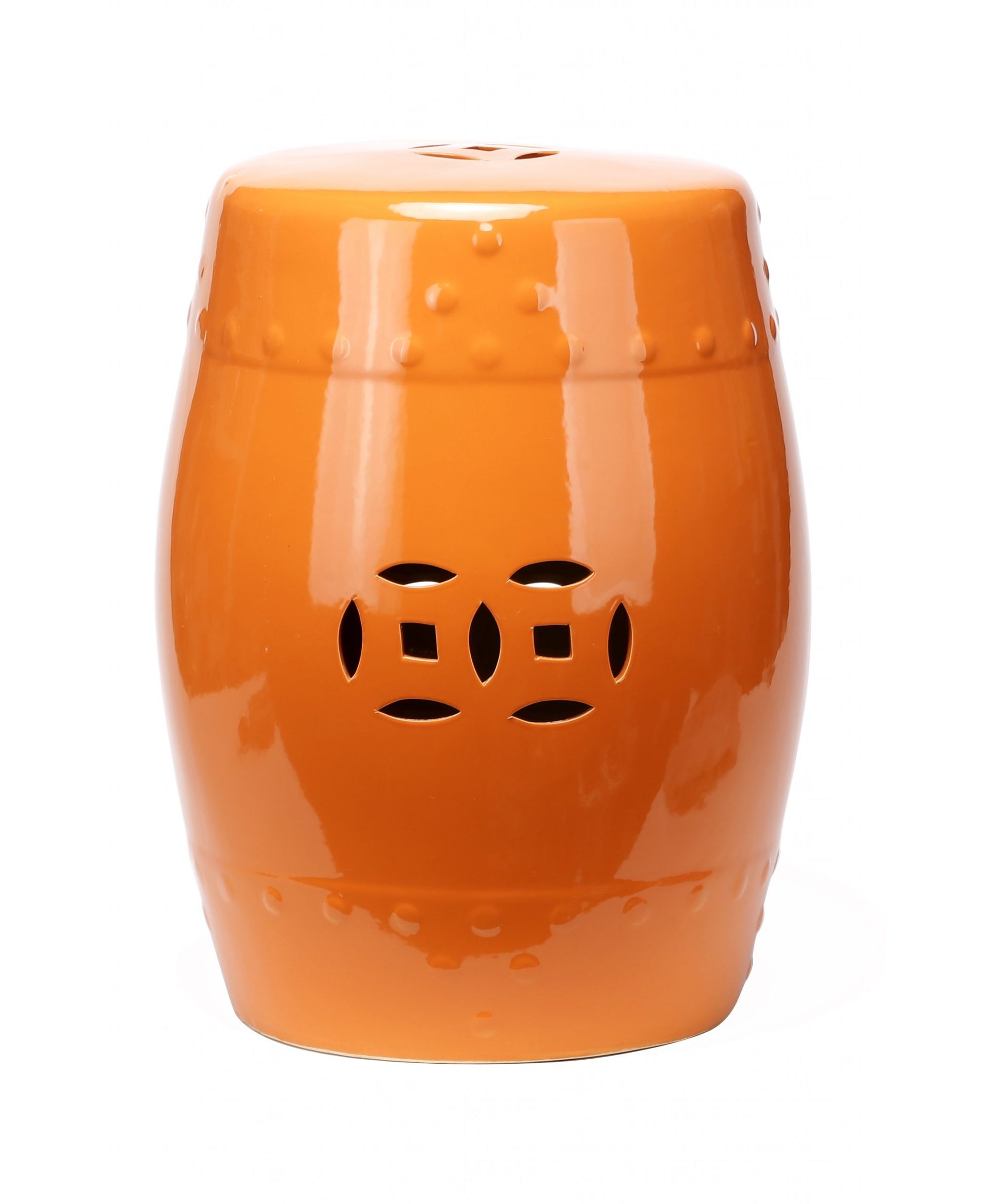 Ceramic Double Coins Pierced Garden Stool