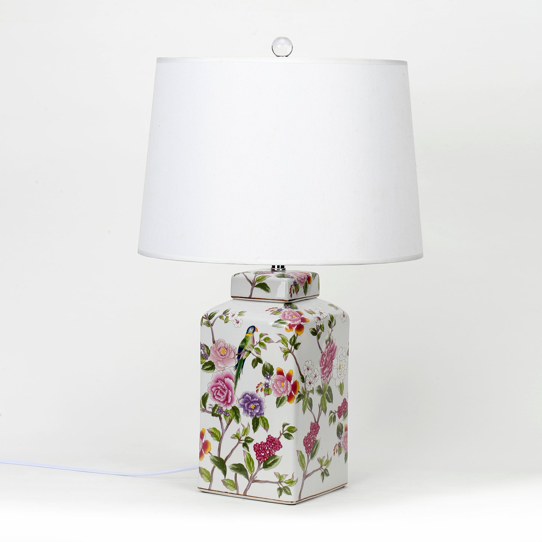60 cm H Ceramic Floral and Bird Chinese Style Table Lamp
