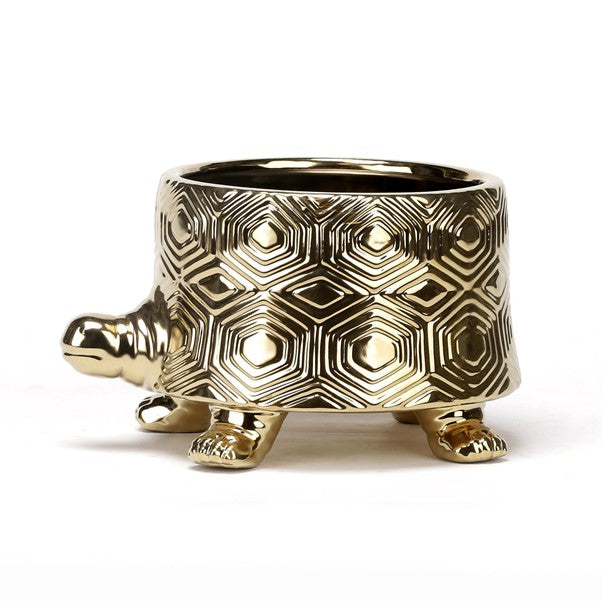 Ceramic Gold Turtle Bowl/Planter