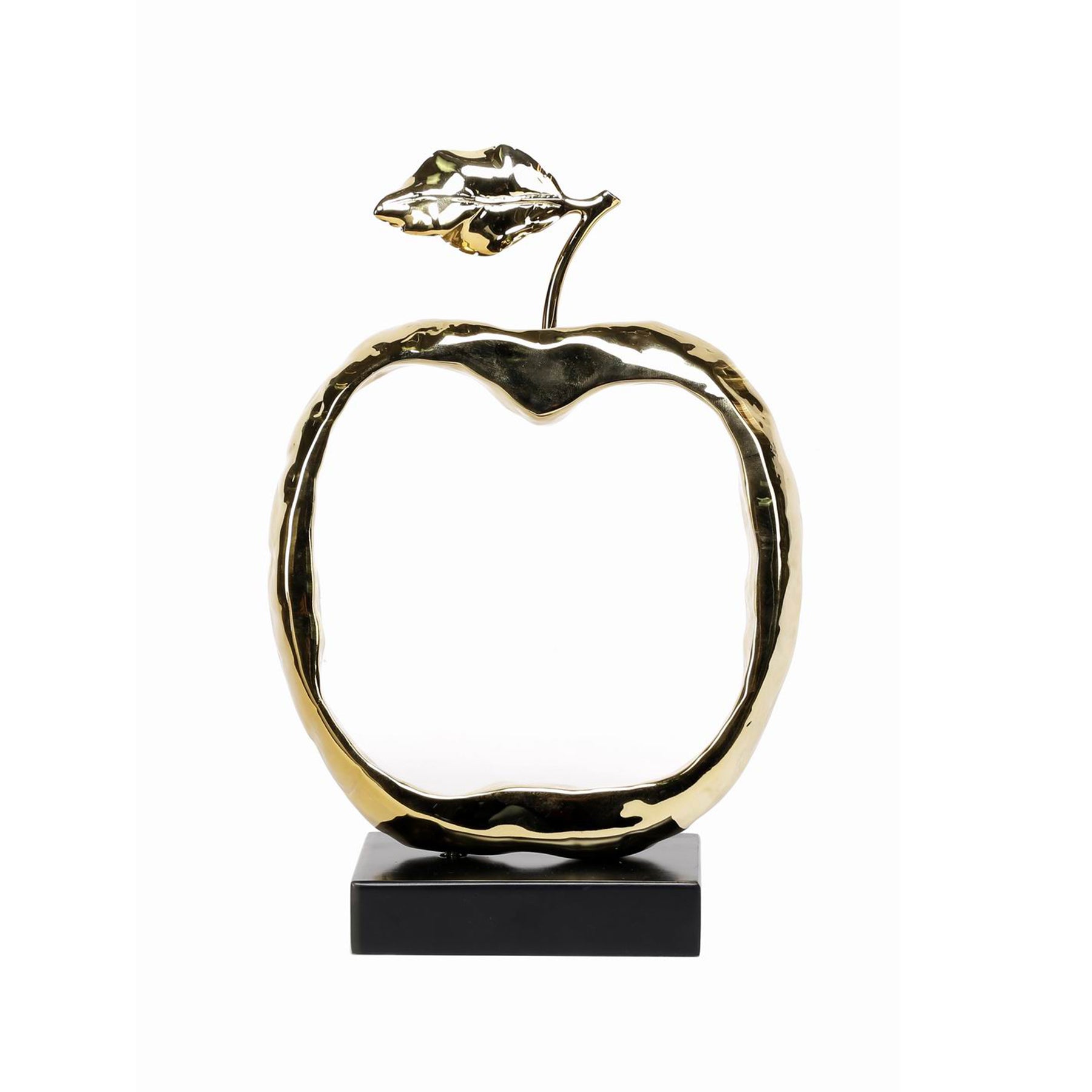 Resin Plated Apple Sculptures Set of 2 pcs