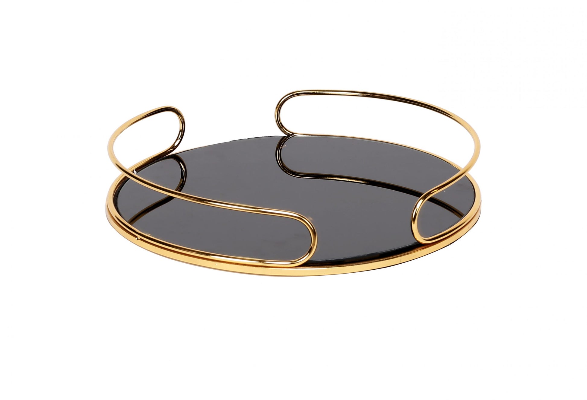 Glass Tray with Metal Wired Handle