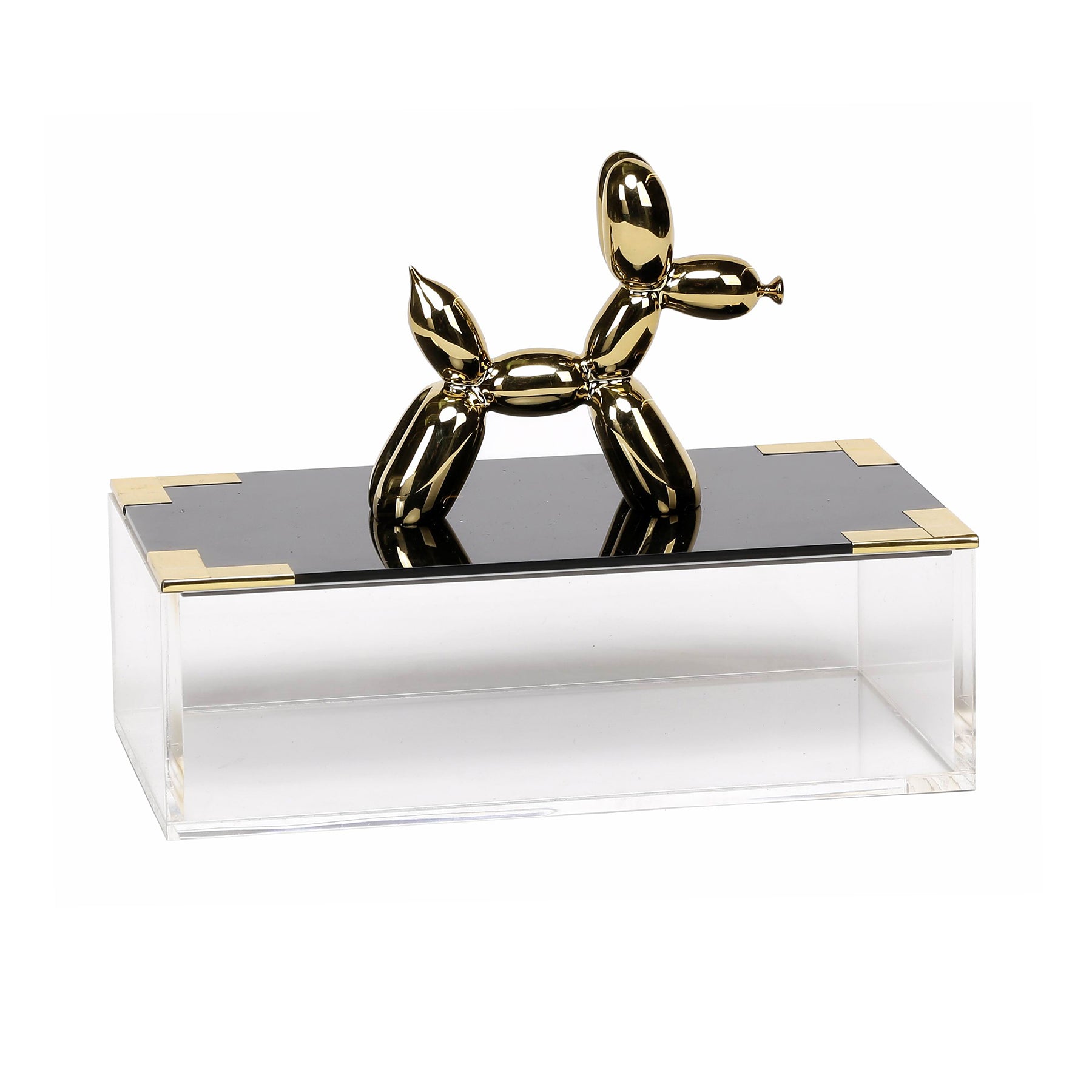 Acrylic Box with Resin Balloon Dog Finial Top